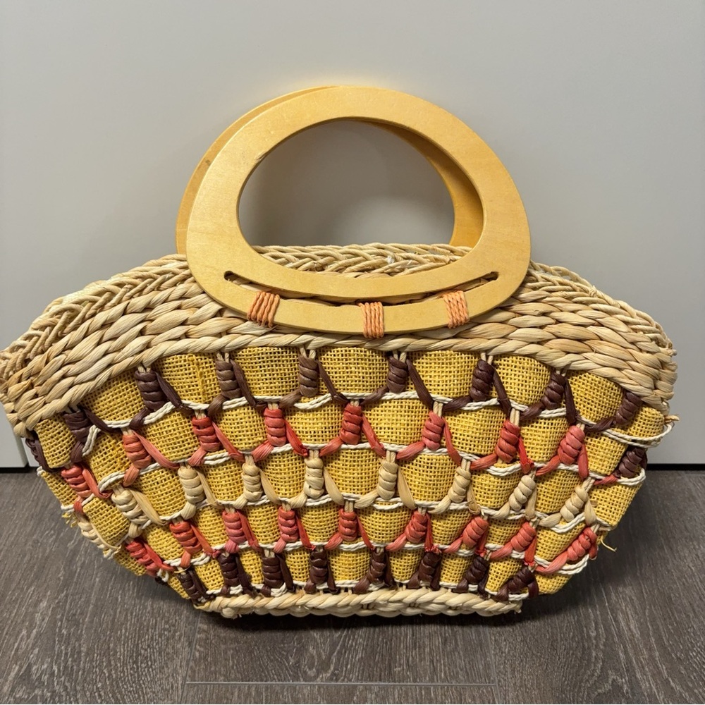 Summer Picnic Straw Braided Basket Bag